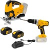 Pack 2 Outils Scie sauteuse + Perceuse sans fil 20V + 2 Batt. 4.0 Ah + Chargeur rapide VITO