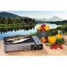 Plancha à gaz portable 2300W + 4 cartouches de gaz + Valise de transport KEMPER