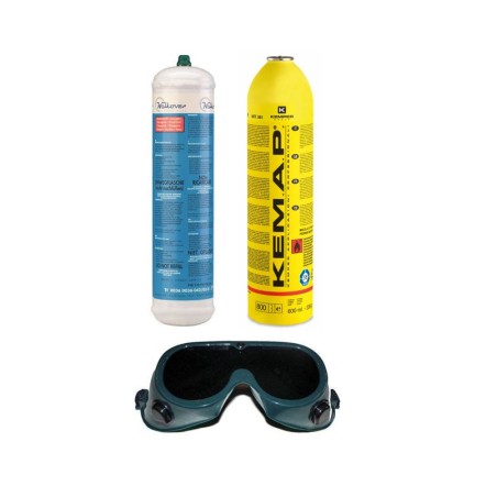 Chalumeau BI Gaz 110 Bar Oxygène/ Propane Avec 2 pointes Kit complet OXYKIT 555K KEMPER
