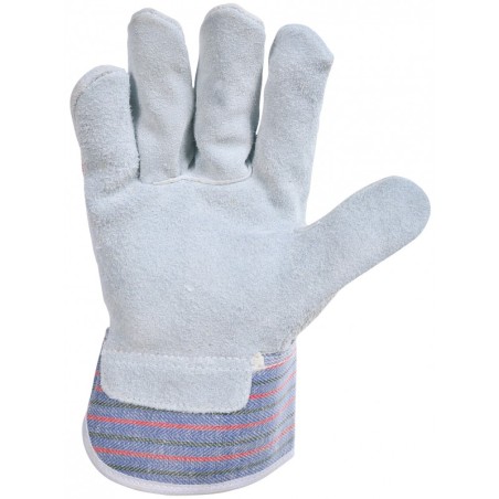 Gant docker SINGER 501 taille 10 croute de bovin paume doublee coton onglet cuir manchette caoutchoutee