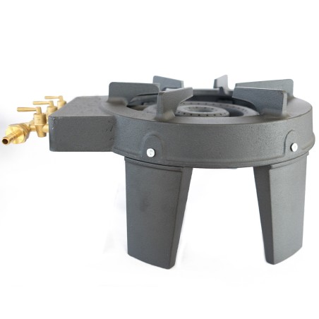 Rechaud gaz Traiteur Fonte véritable 9.8 kw 4 pieds 3 robinets + Tuyau gaz et détendeur