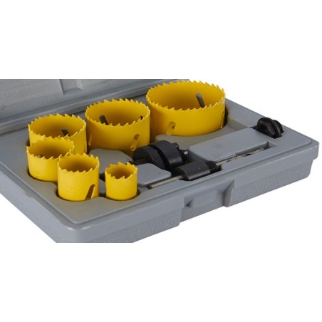 Scie cloche Acier 6 pièces mixtes HSS 22, 29, 35, 44, 51, 64 mm en mallette VITO