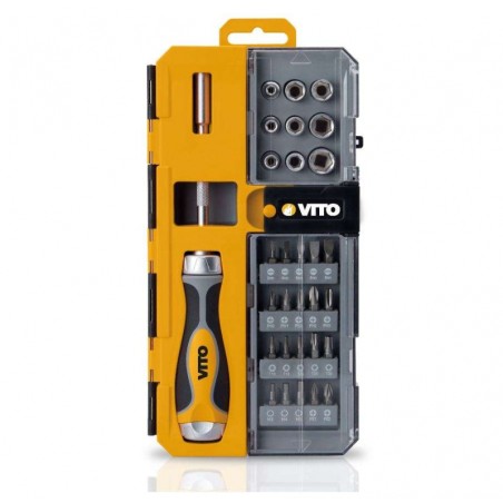 Coffret 30 Outils Magnétiques Tournevis Porte embouts + 20 Embouts de Vissage + 9 Douilles VITO