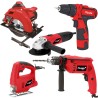 Pack 5 outils ITOOLS meuleuse + perceuse + visseuse + scie circulaire + scie sauteuse et Boite à outils Itools 18'
