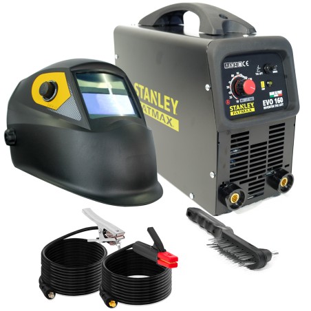 Poste à souder 160 Ampères Soudure MMA / Tig lift 1.6 à 4 mm + Cagoule de Soudure Automatique 9/13 STANLEY FATMAX