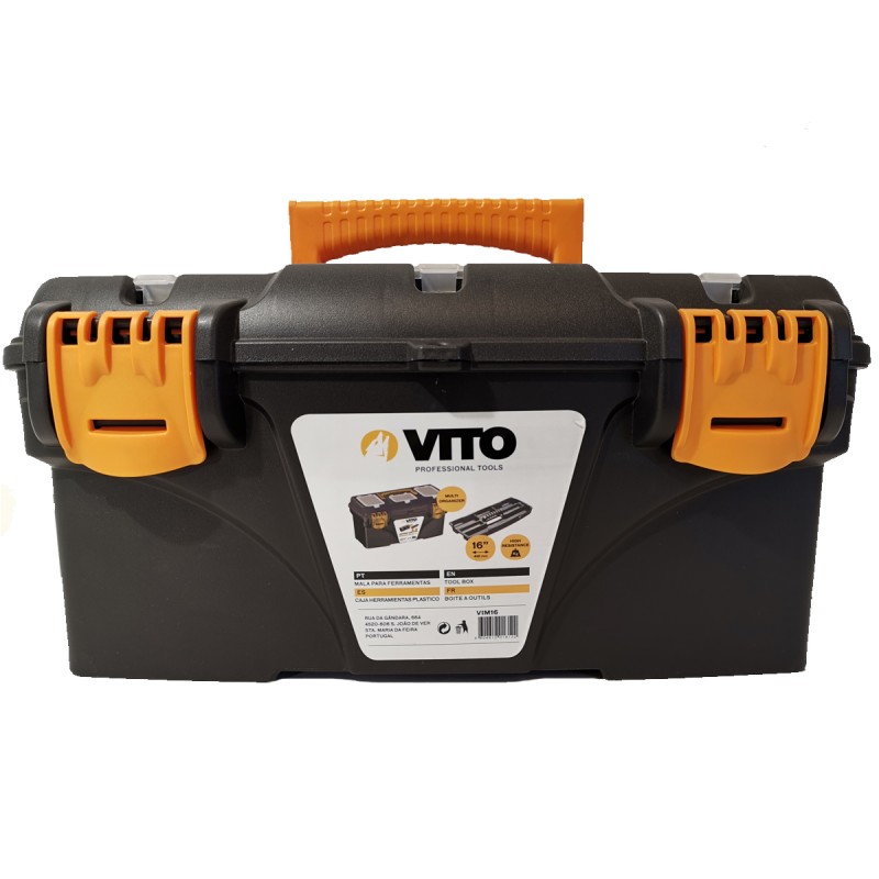Boite à outils 16" Mallette de bricolage 410 x 209 x 195 mm 2 organiseurs et porte outils Amovible VITO
