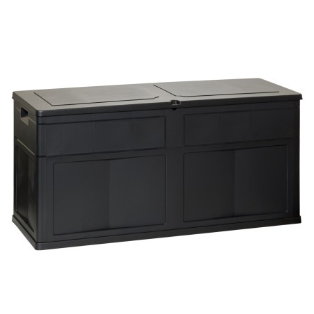 Coffre de Jardin en résine 320 Litres NOIR 119 X 46 X 60 cm Protection Anti UV TOOMAX