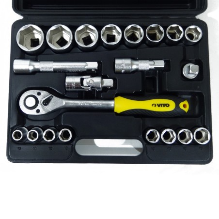 Coffret à douilles 21 pièces 1/2 " Chrome vanadium VITO