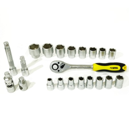 Coffret à douilles 21 pièces 1/2 " Chrome vanadium VITO