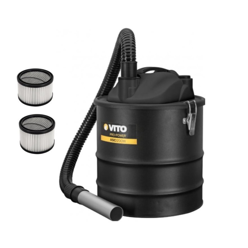 Aspirateur de cendres 1200W Cuve 18L + 2 Filtres HEPA VITO