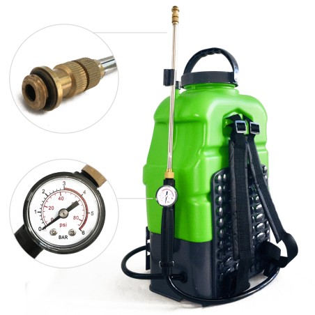 Pulvérisateur Electrique à Batterie 16L Batterie lithium 12V 8 Ah Chargeur + 3 buses + Manomètre IRIS GARDEN