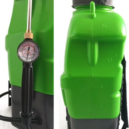 Pulvérisateur Electrique à Batterie 16L Batterie lithium 12V 8 Ah Chargeur + 3 buses + Manomètre IRIS GARDEN