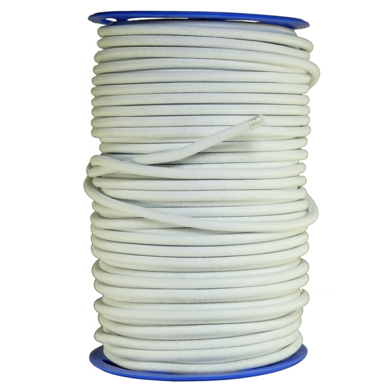 Sandow élastique Diamètre 9 mm 10 mètres Tendeur Couleur Blanc Fixation Baches