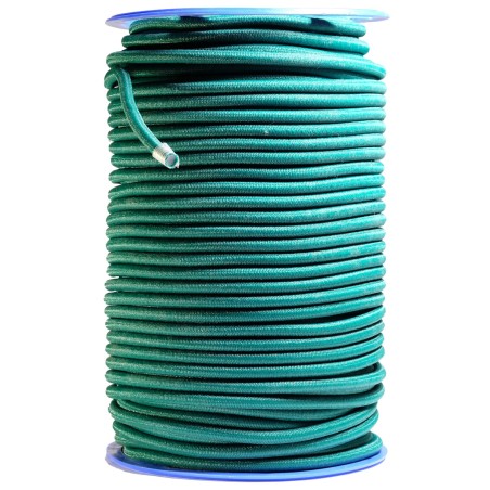 Sandow élastique Diamètre 9 mm 10 mètres Tendeur Couleur Verte Fixation Baches
