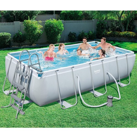 Piscine tubulaire rectangulaire 404 x 201 x 100 cm Bestway PowerSteel 6 478 litres + pompe, filtre et échelle