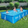 Piscine tubulaire rectangulaire 4x2.1x 0.8m Anti-Corrosion, Liner PVC Renforcé, Pompe de Filtration Incluse 5700L Bestway