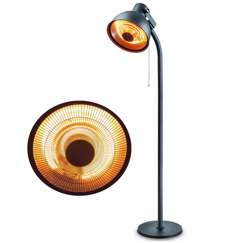 Parasol chauffant 2000W  à infrarouges Quartz Hauteur 2.15m Inclinable et Orientable 230V KEMPER