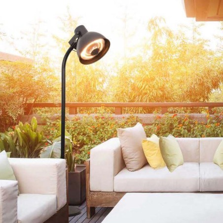 Parasol chauffant 2000W  à infrarouges Quartz Hauteur 2.15m Inclinable et Orientable 230V KEMPER