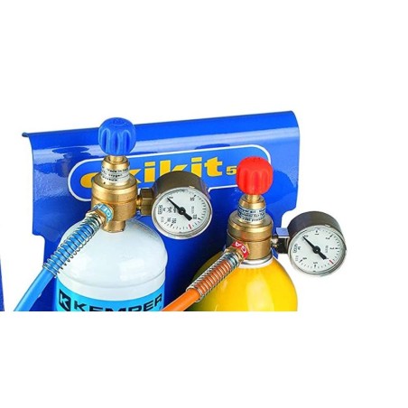 Chalumeau BI Gaz Pro 110 Bar Oxygène / Propane Réducteurs GAZ Manomètres + 2 pointes OXYKIT 3300°C KEMPER