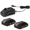 Perceuse sans fil 20V + 2 Batteries Lithium 2AH + Chargeur Rapide VITO