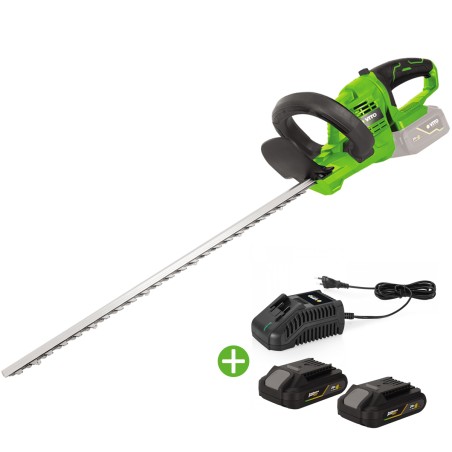 Taille Haies sans fil 20V Lame 51Cm + 2 Batteries lithium 2.0Ah + Chargeur Rapide VITO