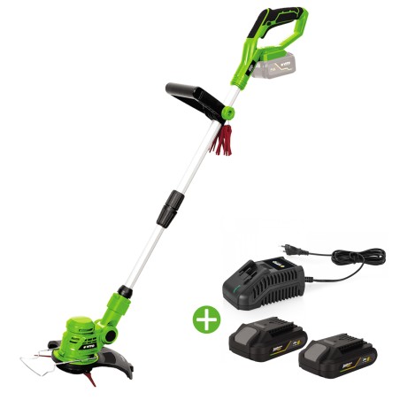 Coupe Bordure sans fil 20V + 2 Batteries 2AH + Chargeur + Jeu de 20 lames coupantes VITO
