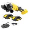 Meuleuse d'angle Sans fil 20V Disque 115mm + 2 Batteries 2.0 Ah + Chargeur rapide VITO