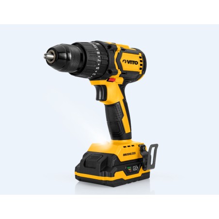 Perceuse Visseuse Brushless 20V + 2 Batteries Lithium 2.0Ah Chargeur Coffret accessoires VITO