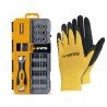 Coffret Pack 7 Outils sans fil 20V - 3 Batteries lithium 2,0Ah Chargeur rapide Coffret Vissage Gants Coffre de rangement VITO