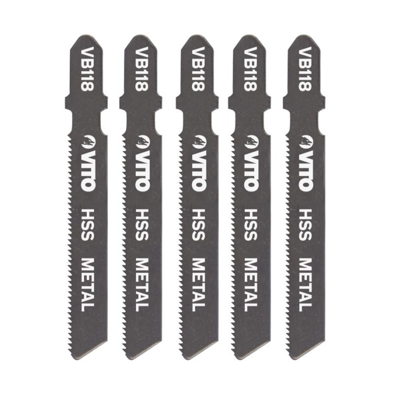 Lot de 5 Lames Scie sauteuse Acier Long: 77mm Coupe 1 à 3mm Emboîtement Bosch VB118.VITO