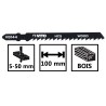 Lot de 5 Lames pour scie sauteuse Special BOIS 100mm Coupe 5 à 50mm Emboîtement Bosch VB144.VITO