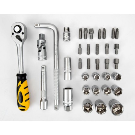 Malette à outils 84 pièces Chrome vanadium Boite à outils Finition chromée satinée VITO