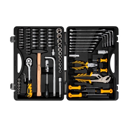Malette à outils 84 pièces Chrome vanadium Boite à outils Finition chromée satinée VITO