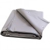 Bâche de protection PVC 4 x 3 m grise Etanche Oeillets tous les 25cm Haute protection