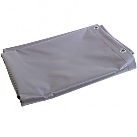 Bâche de protection PVC 4 x 3 m grise Etanche Oeillets tous les 25cm Haute protection