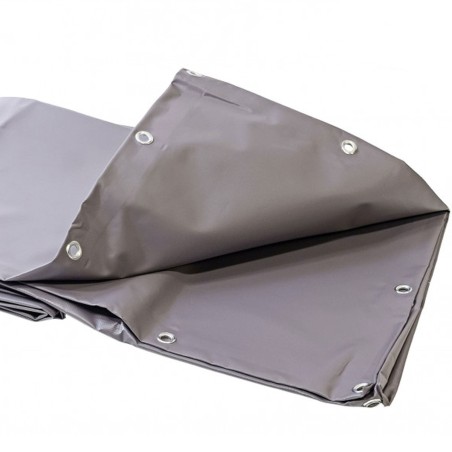 Bâche de protection PVC 4 x 3 m grise Etanche Oeillets tous les 25cm Haute protection