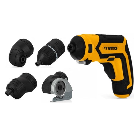 Mini Visseuse 4V Outil Multifonctions Articulé Batterie Lithium 1.5 Ah Rechargeable 40 accessoires VITO