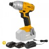 Visseuse à percussion sans fil 20V + 2 Batteries 2AH Lithium + 32 Embouts + Chargeur Rapide VITO