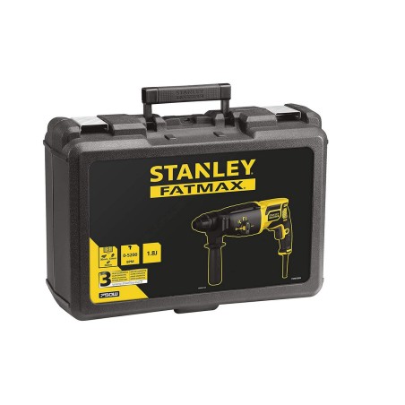 Marteau perforateur 750W SDS+ Poignée latérale + Tige 2 Pointes Burin plat Adaptateur Mallette STANLEY FATMAX