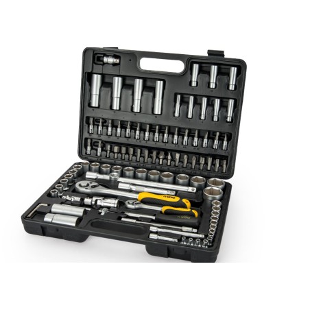 Coffret à douilles 94 pièces Chrome vanadium 1/2" et 1/4" Malette professionnelle VITO
