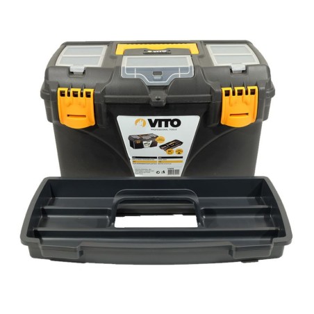 Perceuse à percussion 600W  + 8 Forets Acier 3 à 10 mm + Boite à outils 18" VITO