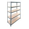 Étagère de rangement Bois et Acier 5 niveaux 120x45x180 cm Capacité 300 kg BRIXO