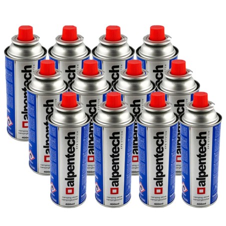 Pack de 12 Cartouches de gaz 250g butane Camping Butane ALPENTECH