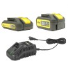 PACK 4 Outils sans fil 20V + Batteries 4.0 Ah et 2.0 Ah + Chargeur rapide + Roulante de rangement VITO