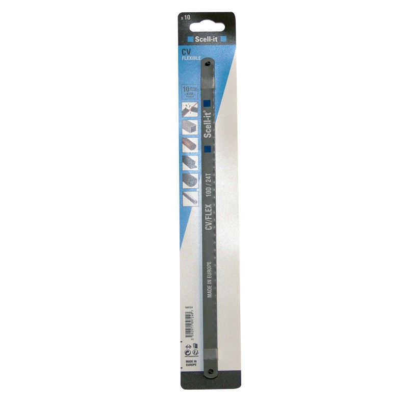 10 lames de scie à métaux Flexibles Chrome Vanadium coupe Alu Tube PVC et Bois SCELL IT