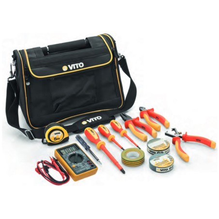 Sacoche professionnelle électricien 12 Outils Poignée acier renforcée Nylon haute Qualité Sac bandoulière VITO