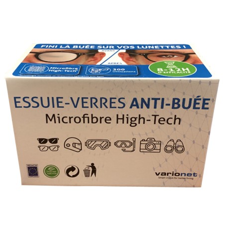 Présentoir de 60 Essuie-verres anti buée 15 X 18 cm Varionet