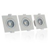 Jeu de 3 anneaux LED orientables carrés 90x90mm 6