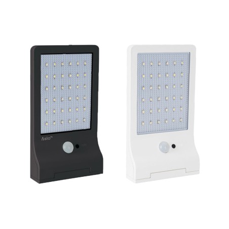 Lampe LED Solaire 3W 370 Lumens LI ION 6000K Applique Blanc exterieure avec detecteur de mouvement ASLO