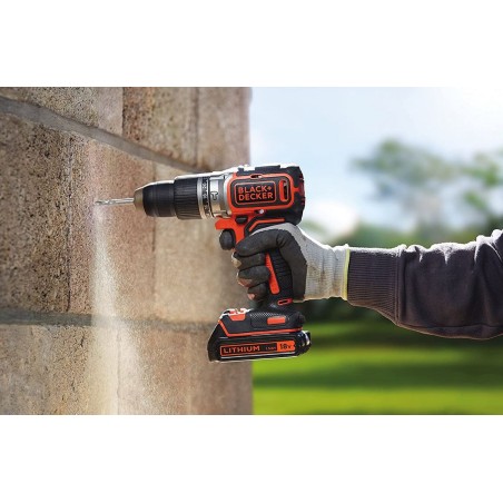 Perceuse à percussion 18V Brushless + Batterie lithium 1.5 Ah Black & Decker